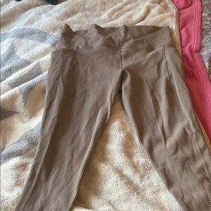 Athleta Ribbed Tan Leggings